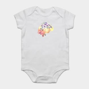 Floral Human Brain Anatomy Baby Bodysuit